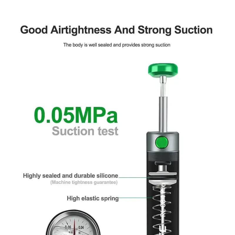 RELIFE RL-084 Pro شفط قوي من سبائك الألومنيوم مصاصة ديسولديرينغ شفط فراغ قوي لإزالة وإصلاح لحام PCB - 5