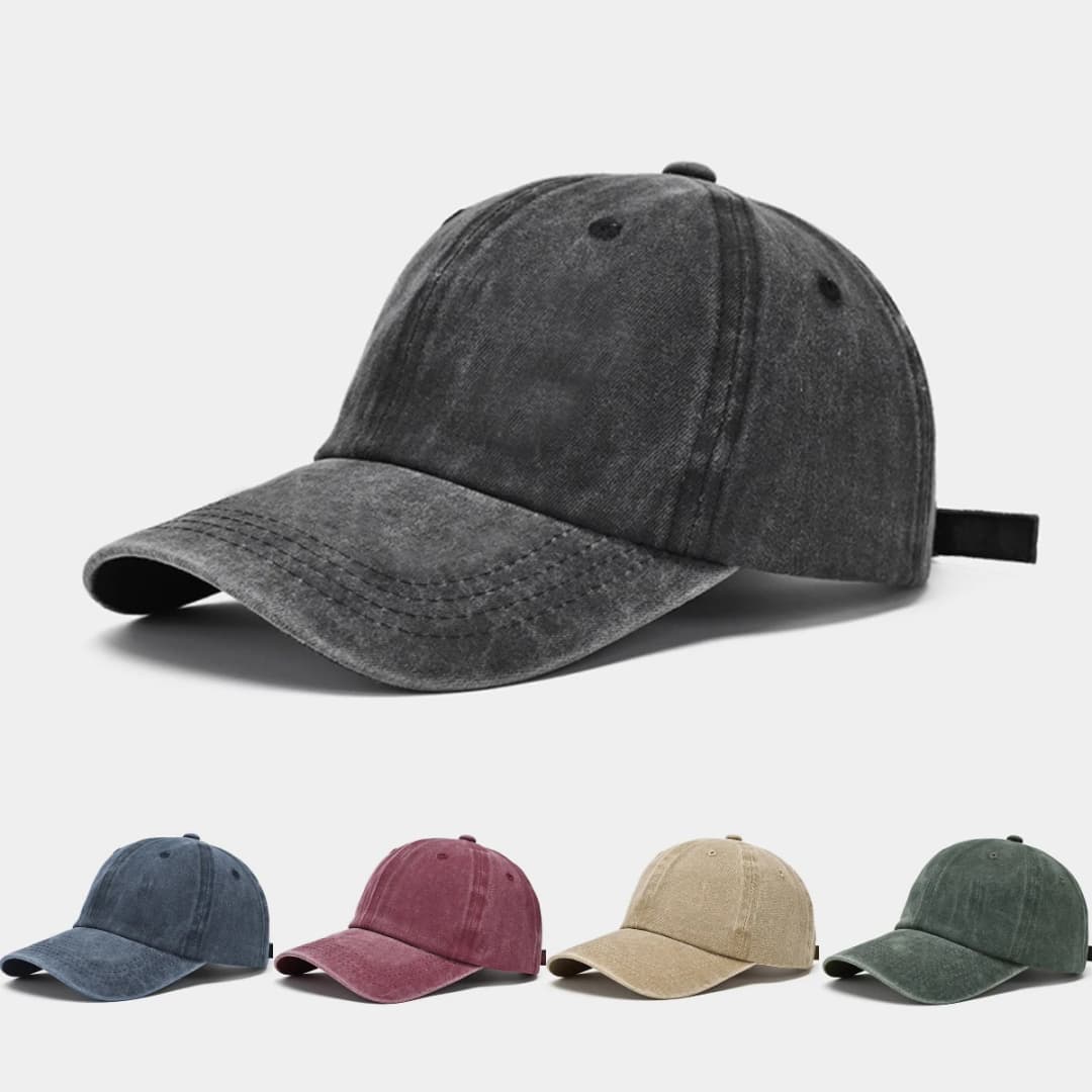 Sunscreen Water Washed MEN'S Baseball Cap with a Small Face, Retro Distressed and Versatile Trendy Duck Tongue Hat, MEN'S Big He - 6