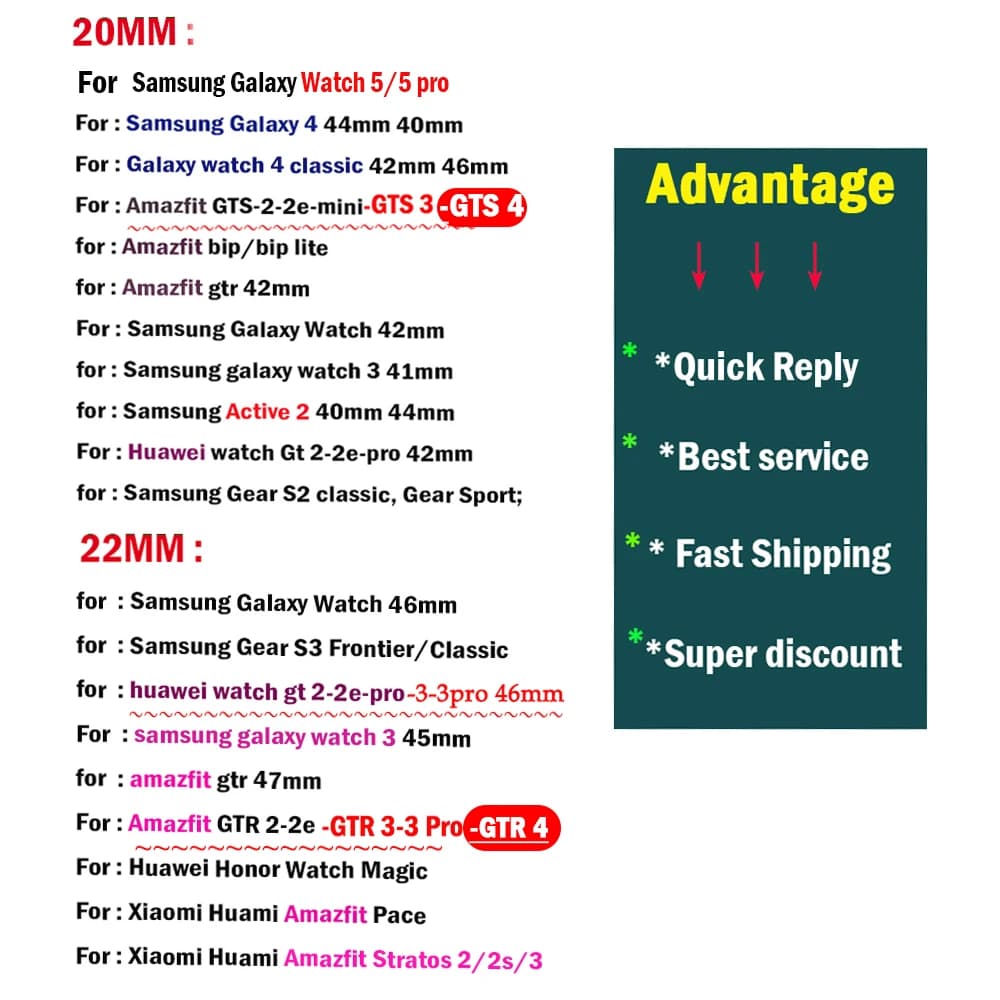 Ocean watch band For Samsung Galaxy Watch7 6 4-classic/5-Pro/active 2/Gear Silicone 22mm 20mm Bracelet Huawei GT 2 3 pro strap - 6