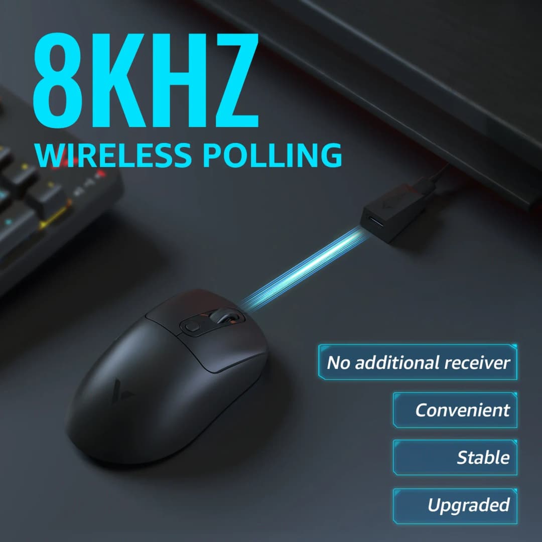 ماوس ألعاب لاسلكي Rapoo VT3Pro GEN-1 59g خفيف الوزن معدل استطلاع 8KHz 26000DPI 9 أزرار قابلة للبرمجة مستشعر بصري - 4