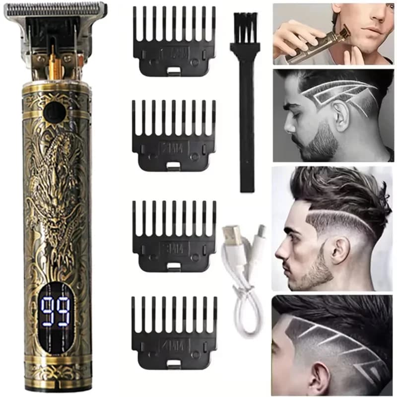 Portable Hairdressing Clipper USB Fast Charging Approaching Zero Gapped Cutting Shaver Man Electric Grooming Kit - 3