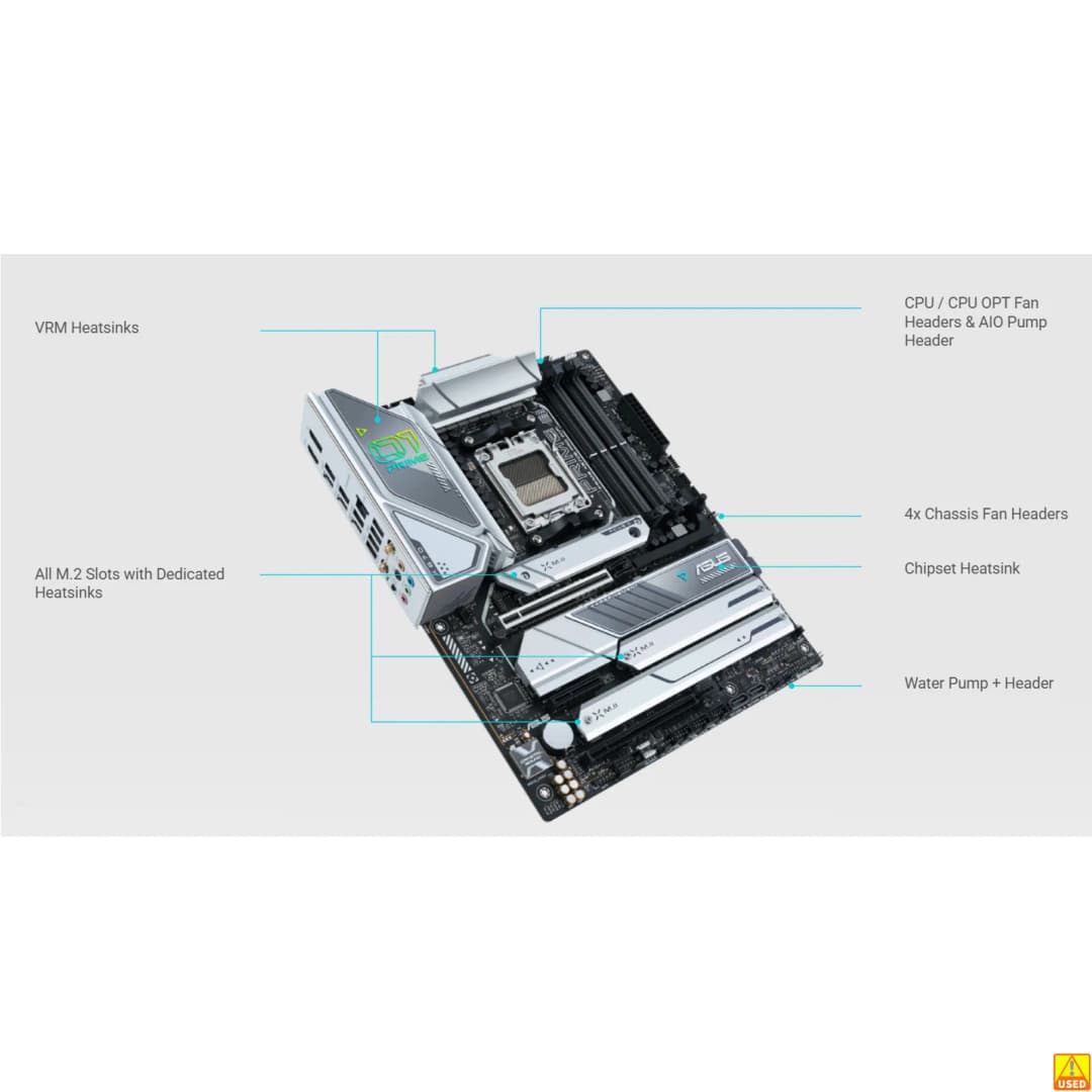 لوحة أم ASUS PRIME X670E-PRO WIFI، مقبس AM5، معالج DDR5، ذاكرة 8000+ (OC)، شريحة X670، لوحة رئيسية ATX - 4