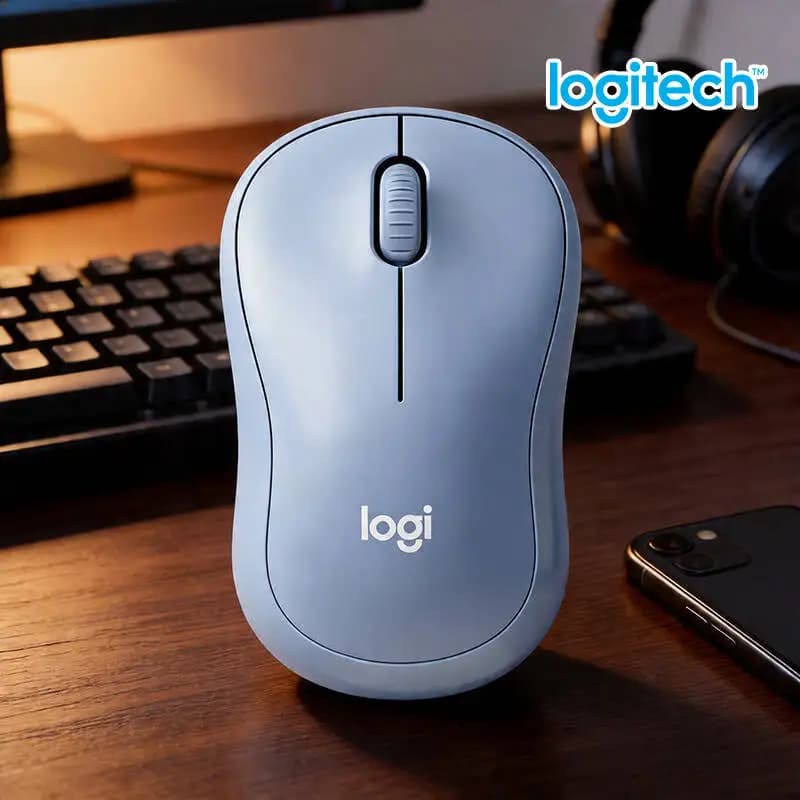Logitech M221 Silent Optical Mouse - Compact Build, Noise Cut Feature, Plug-and-Play, Ideal for Laptop Desktop Office Study