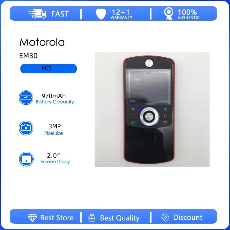 Refurbished Motorola EM30 Original Detachable Battery 970mAh Cell Phone Wholesale Free shipping Only Support English