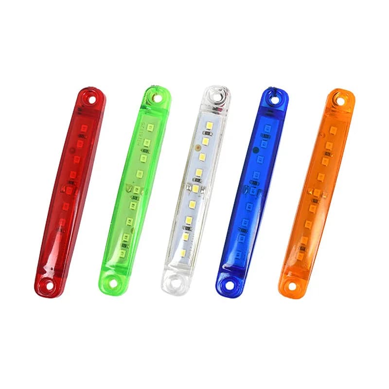 2 قطعة مؤشرات جانبية لمقطورة الشاحنة إضاءة إشارة فرامل السيارة إضاءة تحذير خلفية تخليص 9-LED 12V 24V مصباح تحذير - 2