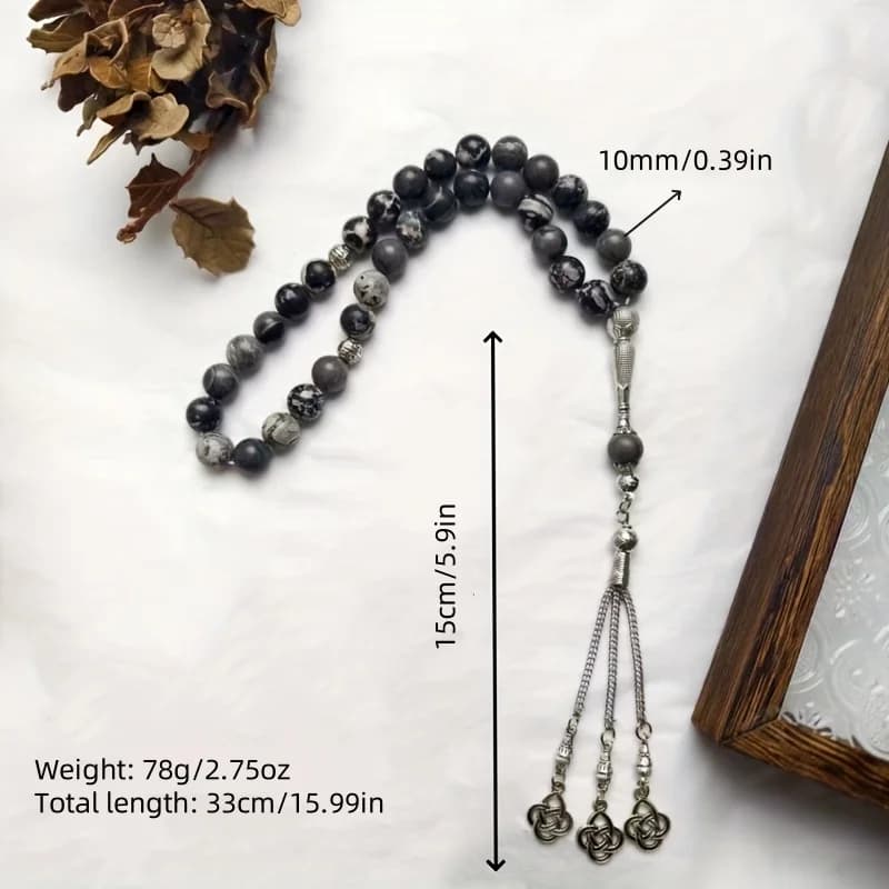 33 10mm map stones Tasbih Arab prayer bracelets, Middle Eastern men and women prayer bracelets rosary beads/car ornaments gifts - 6