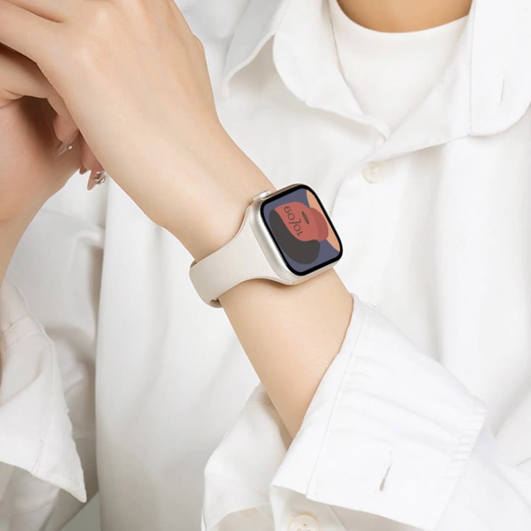 حزام سيليكون رفيع عصري لساعة أبل 46mm 40mm 41mm 42mm 38mm 44mm، سوار نسائي لسلسلة ساعات أبل 11 10 9 8 7 5 6 SE3 - 4