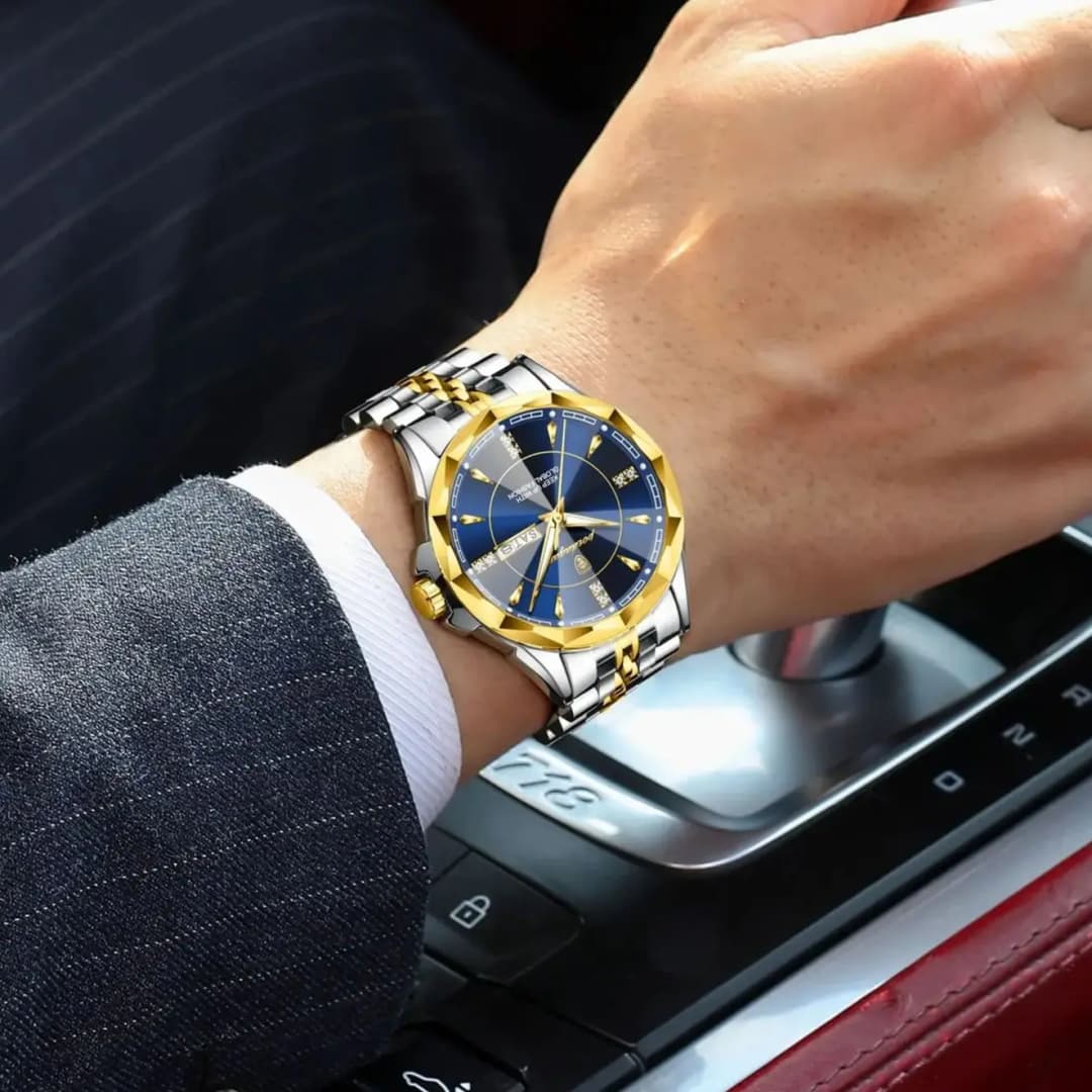 ساعة POEDAGAR فاخرة موضة رجالي أعمال مقاومة للماء مضيئة تاريخ أسبوع ساعات رجالي كوارتز ستانلس ستيل ساعة يد رجالي - 4