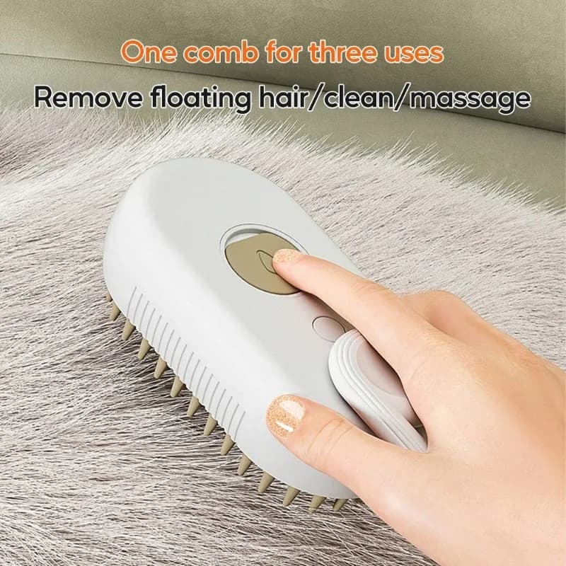 3 in 1 Pet Electric Steam Brush Cat and Dog Cleaning Spray Massage Grooming Comb Retractable Handle Pet Hair Removal BeautyBrush - 4