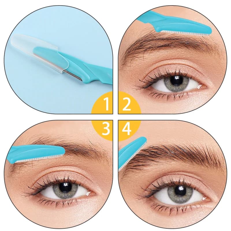 قطعة واحدة أداة تشذيب الحواجب شفرة الوجه ماكينة حلاقة محمولة إزالة شعر الحواجب إزالة الشعر بأمان تشذيب الحواجب أدوات مكياج نسائية - 4