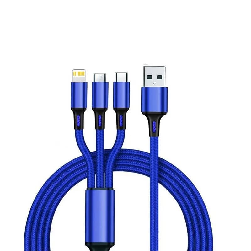 3In1 كابل شحن سريع الحبل آيفون Xiaomi مايكرو USB نوع C كابل الشاحن متعدد المنافذ متعددة USB شحن سلك خط 1.2 متر - 6