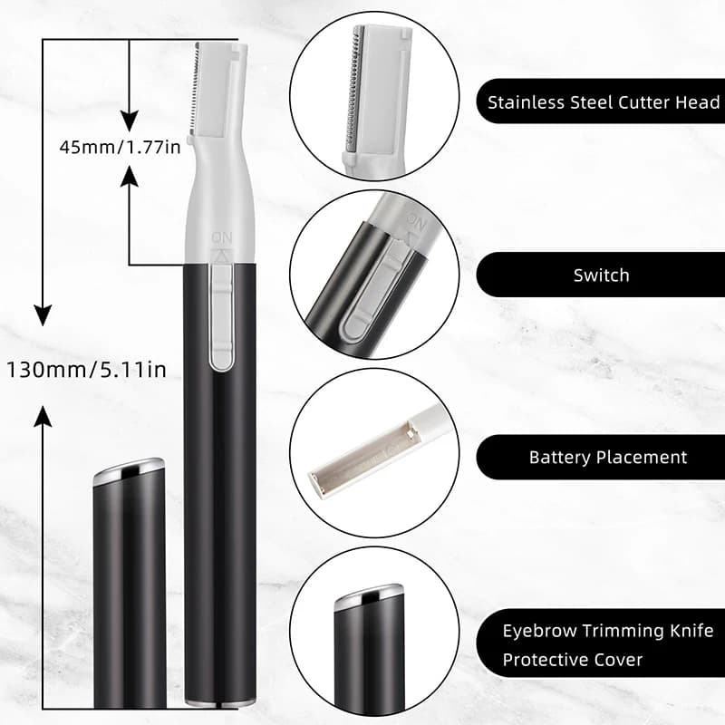 Electric Eyebrow Trimmer Mini Shaver Hair Remover Facial Shaver Hair Remover Facial And Neck Blur Lips Body Arms And Legs - 2
