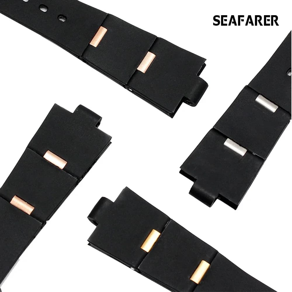 Watchband Man Black Rubber Replacement Watch Band Strap For BVLGARI  Bvlg Diagono 24mm *8mm  22mm*8mm - 5