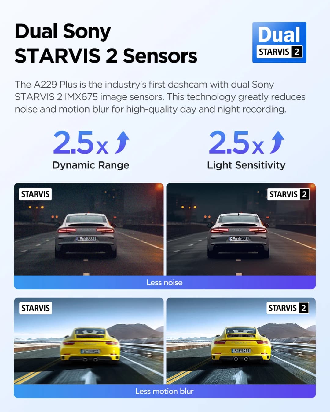 VIOFO A229 PLUS جهاز تسجيل فيديو للسيارات 2K HDR مسجل فيديو 5 جيجا هرتز واي فاي نظام تحديد المواقع التحكم الصوتي داش كاميرا مع سوني ستارفيس 2 الاستشعار للرؤية الليلية - 3