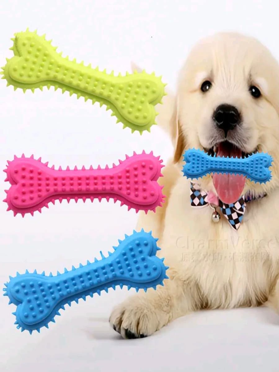 1/3pcs Pet Bone Shaped Dog Chew Toys Teeth Cleaning Chew Toys, Dog Rubber Toothbrush Stick Chew Toys For Training - 5