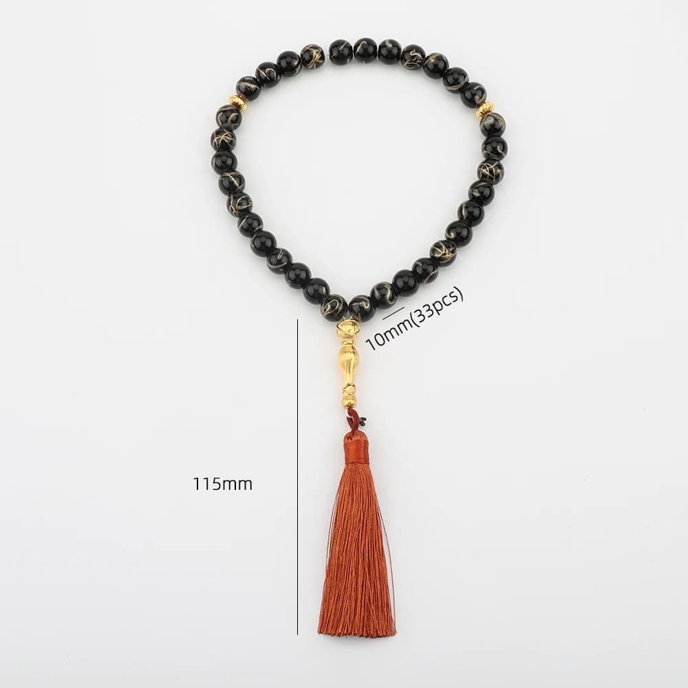 Crystal Glass Tasbih Prayer Beads 33 Muslim Rosary Islamic Prayer Beads Bracelet With Tassel For Women Jewelry Accessories Gift - 2