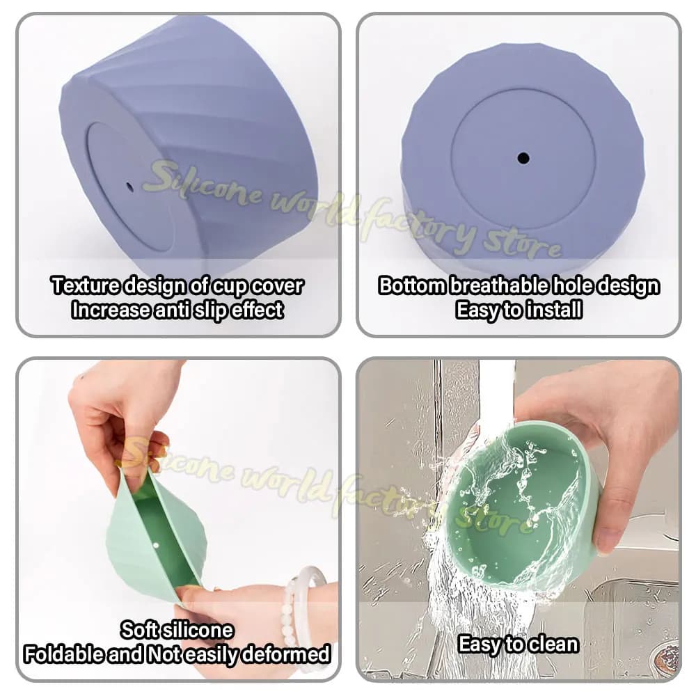 SW 7.5/7CM Silicone Cup Bottom Cover for Stanley 40oz/30oz Tumbler Quencher Adventure for IceFlow Flip Straw Water Bottle Sleeve - 5