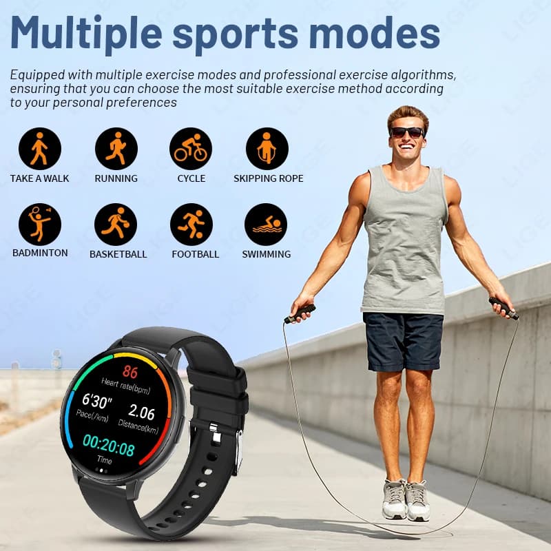 LIGE Smart Watch Men Women Bluetooth Call Heart Rate Health Monitor 1.38inch HD Screen Fashion Sports Men Smartwatch Women  2026 - 4