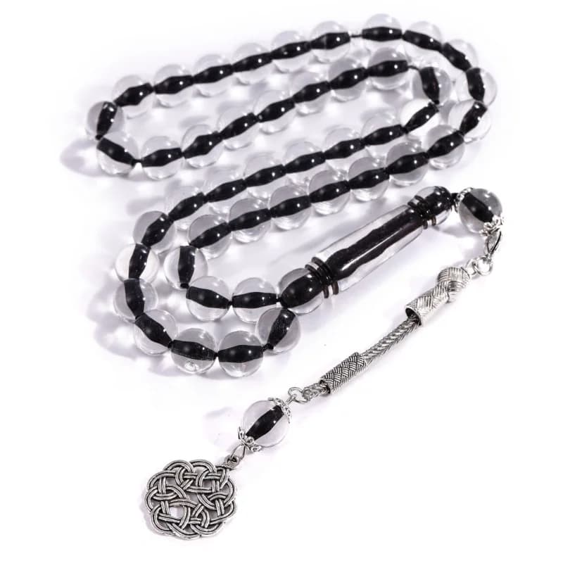 45pcs10mm imitation stone transparent Mouslin prayer rosary, Middle Eastern Arab men and women prayer bracelet/car hanging - 5
