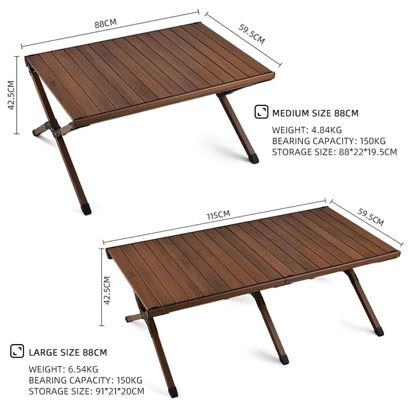 Hispeed التخييم في الهواء الطلق للطي متعددة الوظائف IGT طاولة خشبية موقد غاز المحمولة خفيفة الوزن مخيم شواء طاولة شواء نزهة الجدول - 6