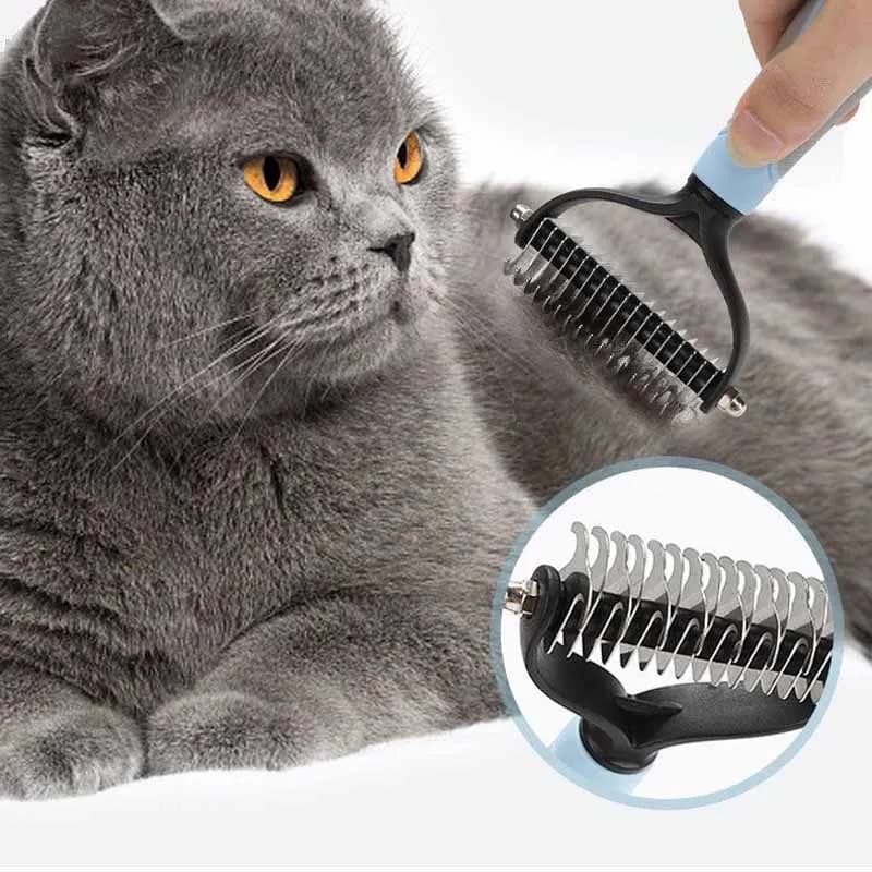 Cat Brush Pet Knot Comb 2 in 1 Dogs Cat Fur Knot Cutter Pets Hair Removal Comb Dog Grooming Shedding Tools Pet Cleaning Supplies - 2