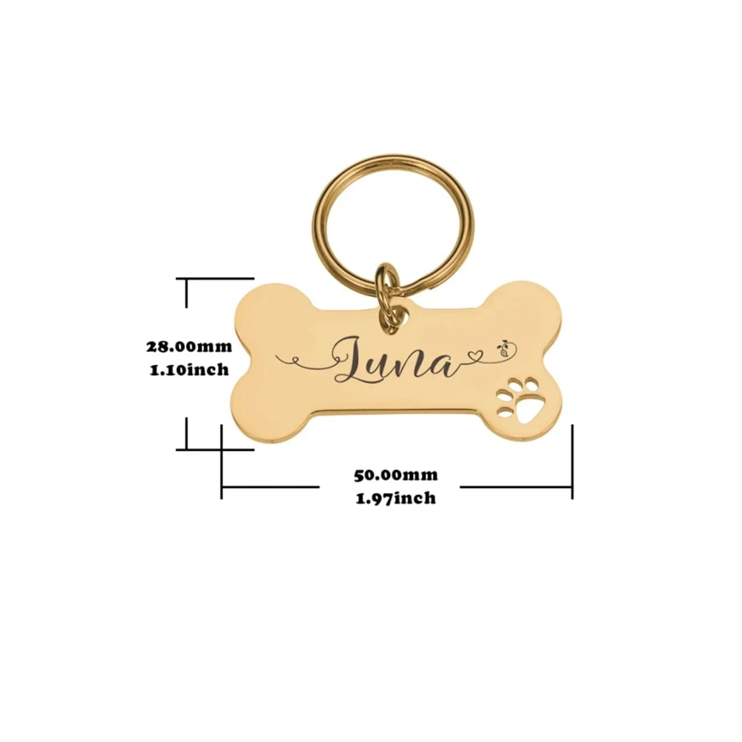 1pc Creative Custom Text The name of the love wavy line Personalized Dog Tags Customized Dog Collar With Name For Dog Tag Name - 2