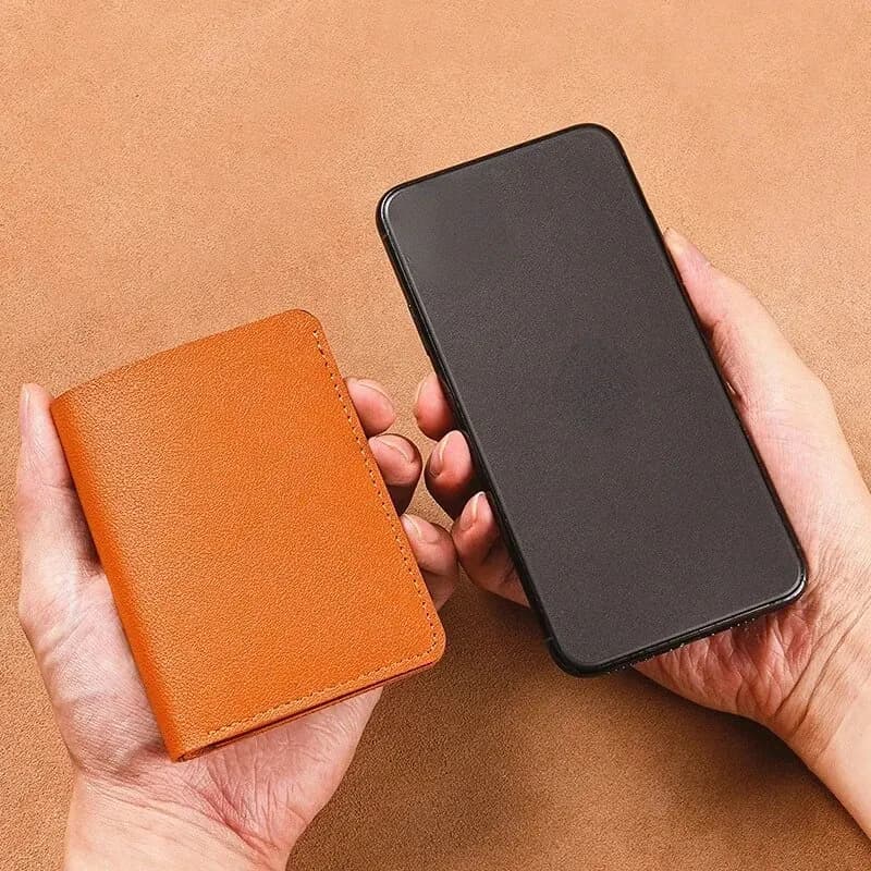Leather Small Wallet for Men Short Simple Women's Purse Fashion Ultra Thin Credit Card Bag Coin Purse - 5