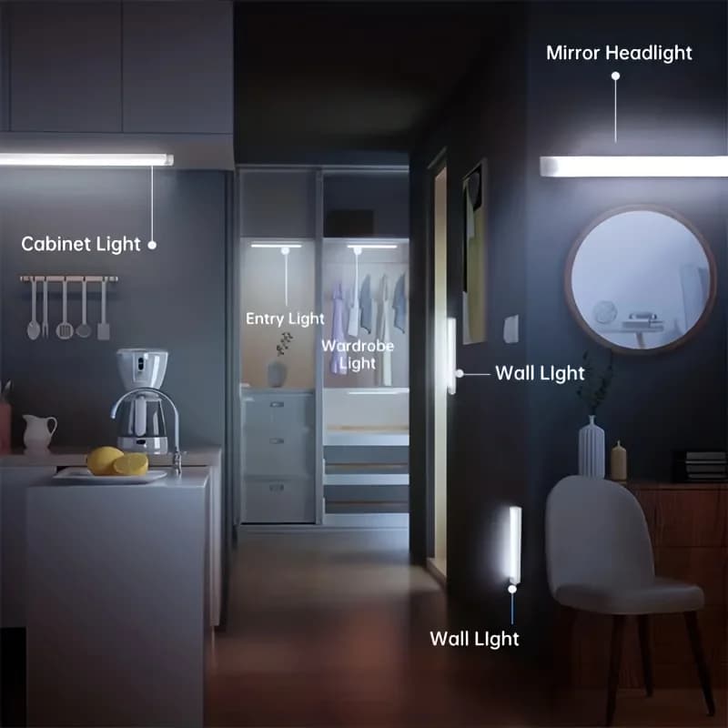 10-50cm Motion Sensor Light Night Wireless LED Lamp USB Battery Rechargeable Wall For Home House Room Bedroom Kitchen Lighting - 2