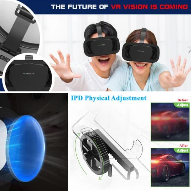 G10 IMAX أفلام ثلاثية الأبعاد شاشة عملاقة نظارات الواقع الافتراضي جوجل كرتون صندوق VR خوذة للهاتف 4.7-7 بوصة ، دعم أذرع التحكم في ألعاب الفيديو - 2