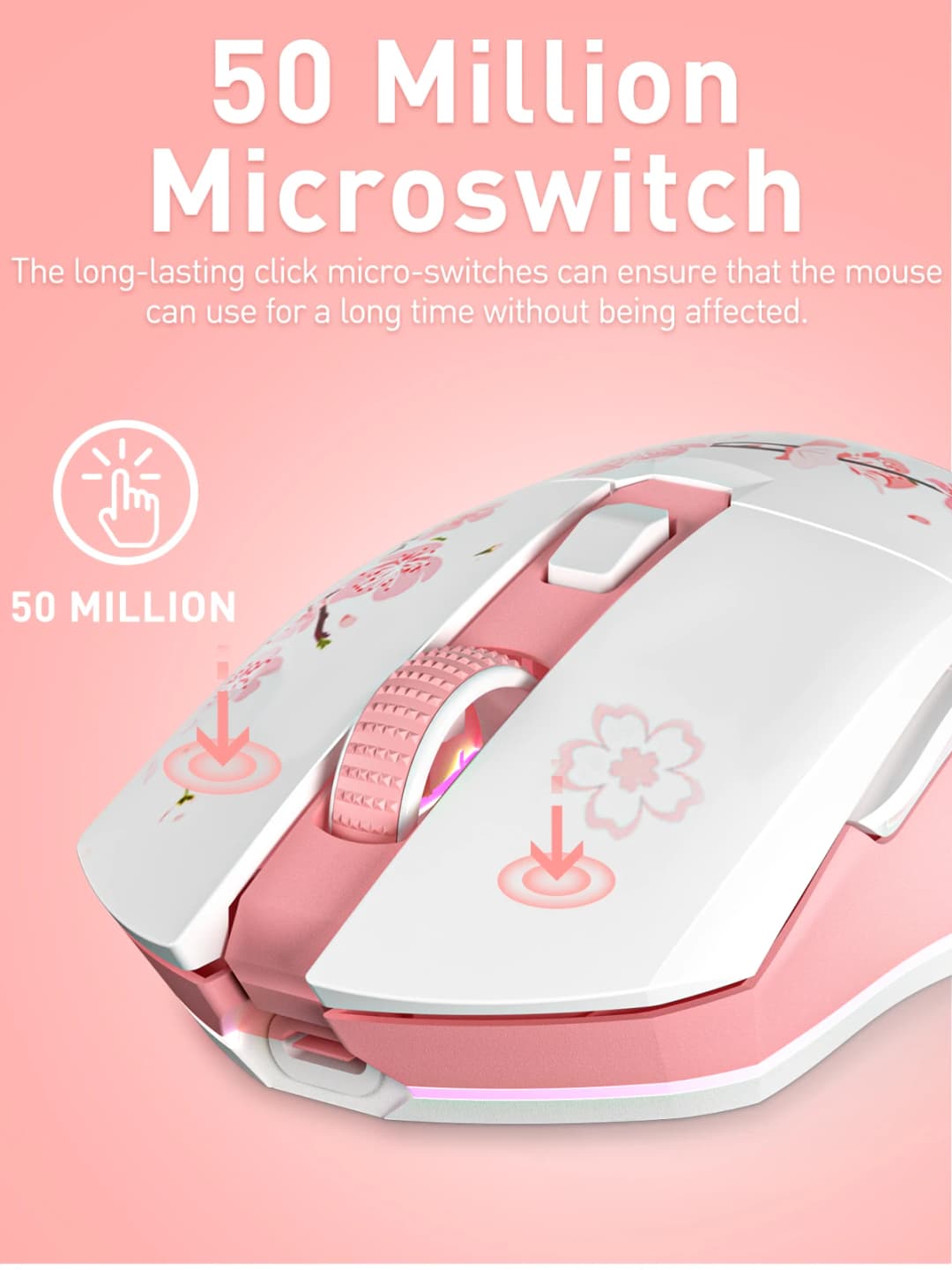 ماوس ألعاب DAREU ثنائي الوضع RGB 2.4G لاسلكي سلكي ماوس ألعاب مع بطارية مدمجة 930mAh قابلة لإعادة الشحن مع مجموعة ماكرو للكمبيوتر المحمول - 5