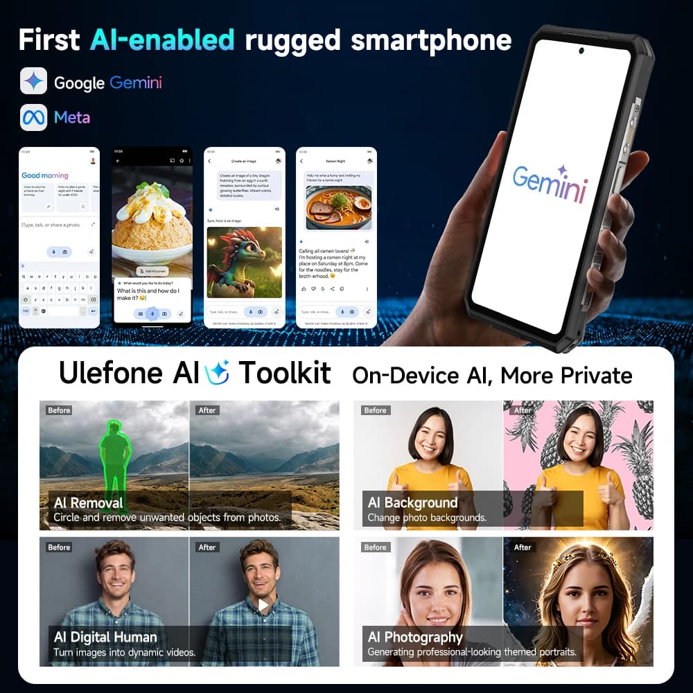 هاتف Ulefone Armor 28 Ultra 5G AI للتصوير الحراري متين Dimensity 9300+ 1 تيرا بايت ROM 32 جيجابايت RAM هاتف ذكي بنظام Android AMOLED - 3