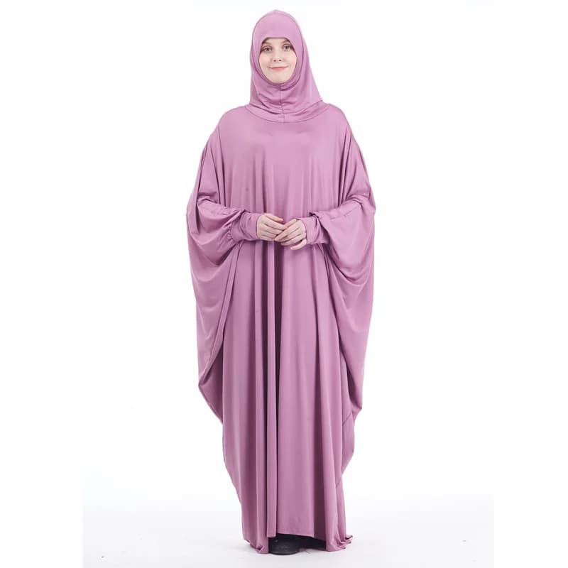 Eid Muslim Women Abaya Dress Full Cover Prayer Garment Hijab Long Khimar Kaftan Robe Overhead Arab Middle East Maxi Gown Islamic