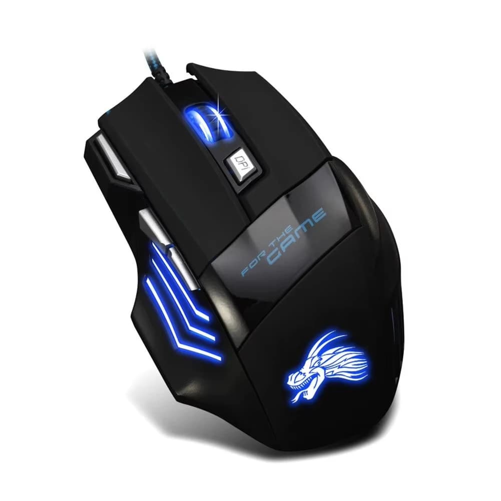 USB Wired Gaming Mouse 7 Button Backlit Ergonomic Mice 5500 DPI Backlight Adjustable Optical Mice for PC Gamer Computer Desktop - 3