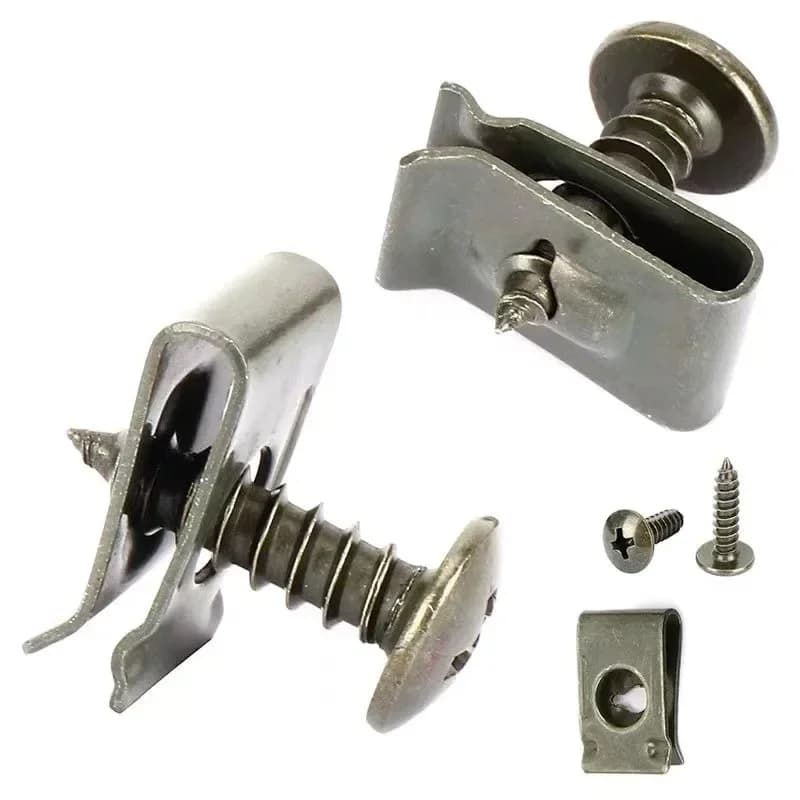Car Self-tapping Screw Fasteners Auto Metal U-shaped Spacers Self-Tapping Screws Kit Car Motorcycle Modification Accessories - 4
