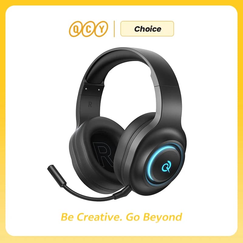 QCY Heroad V200 BH25H4GMA Gaming Over Ear Headphones Bluetooth 6.0 Wireless Earphones 50mm Driver 7.1 Surround Sound RGB Headset