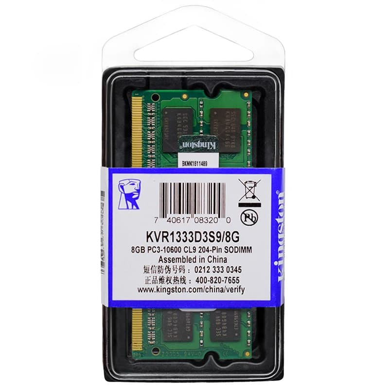 Kingston 2pcs Laptop Ram DDR3L DDR3 8GB 4GB 1066 1333 1600 1866Mhz SODIMM PC3-8500 10600 12800 Notebook Ram DDR3 Dual Channel - 4