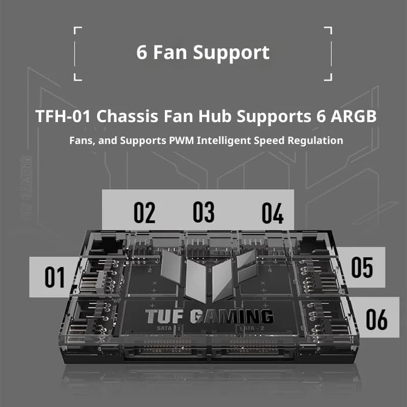 ASUS Hub TUF GAMING PWM Fan Hub Chassis Fan ARGB Hub 6 Fans Support TFH-01 - 4