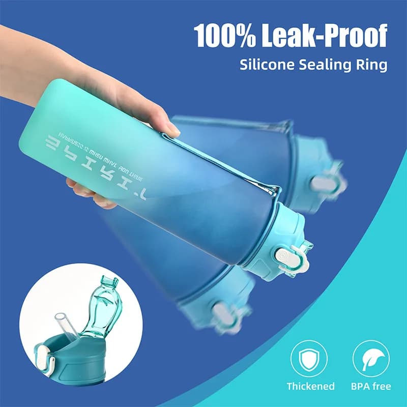1PCS 800ML Large Capacity Sports Water Bottle Leak Proof Colorful Plastic Cup Drinking Outdoor Travel Portable Gym Fitness Jugs - 6