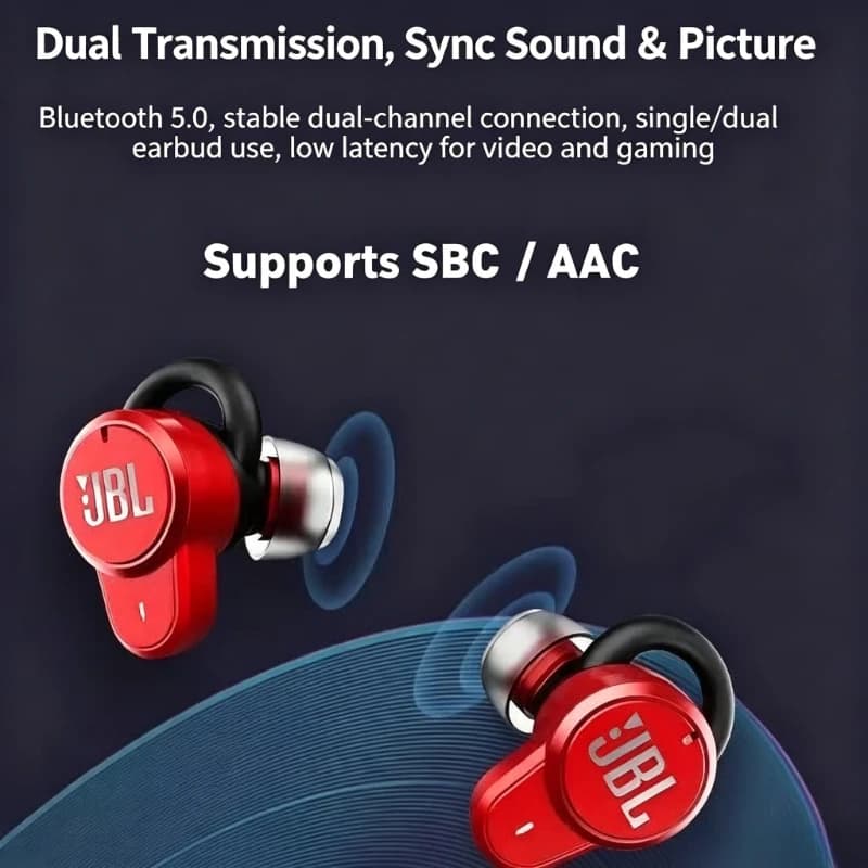 سماعات أذن لاسلكية JBL T280 TWS Pro بتقنية Bluetooth 5.3 مع باس عميق وسماعات ستيريو مقاومة للماء IPX5 مع ميكروفون HD - 3