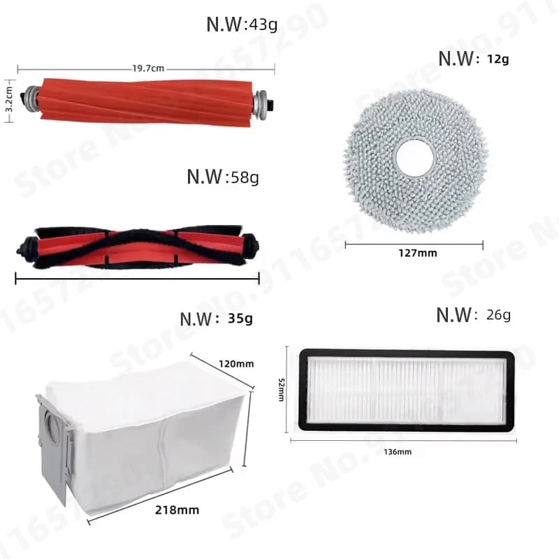 Roborock Qrevo S Qrevo Pro Qrevo MaxV Robot Vacuum Parts Main Roller Side Brush Hepa Filter Mop Pad Cloth Dust Bag Accessories - 2