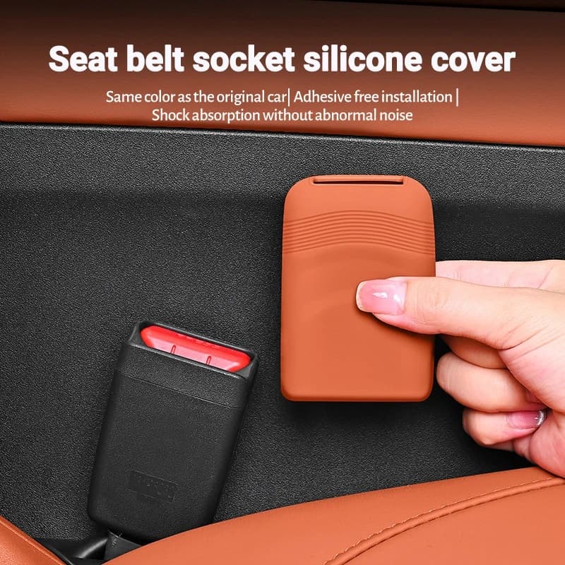 العالمي مقعد السيارة حزام المقبس الغطاء الواقي سيليكون سلامة السيارة حزام الأمان المضادة للخدش غطاء زر واقية - 2