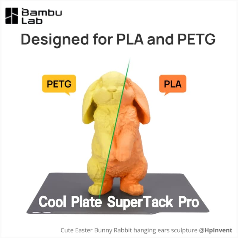 Bambu Lab Cool Plate SuperTack/SuperTack Pro for A1/P1/P2S/X1C/X2D/H2C/H2S/H2D Improved Adhesion Stable PLA &PETG Printing