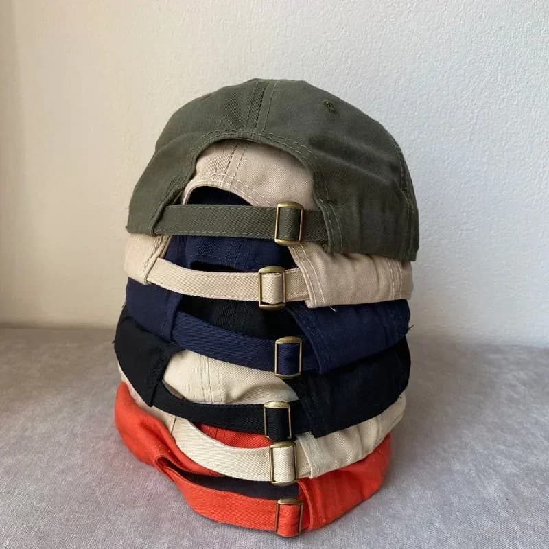 Simple Baseball Caps Spring Summer Sun Protective Caps Cotton Cloth Unisex Baseball Caps  Solid Color - 3