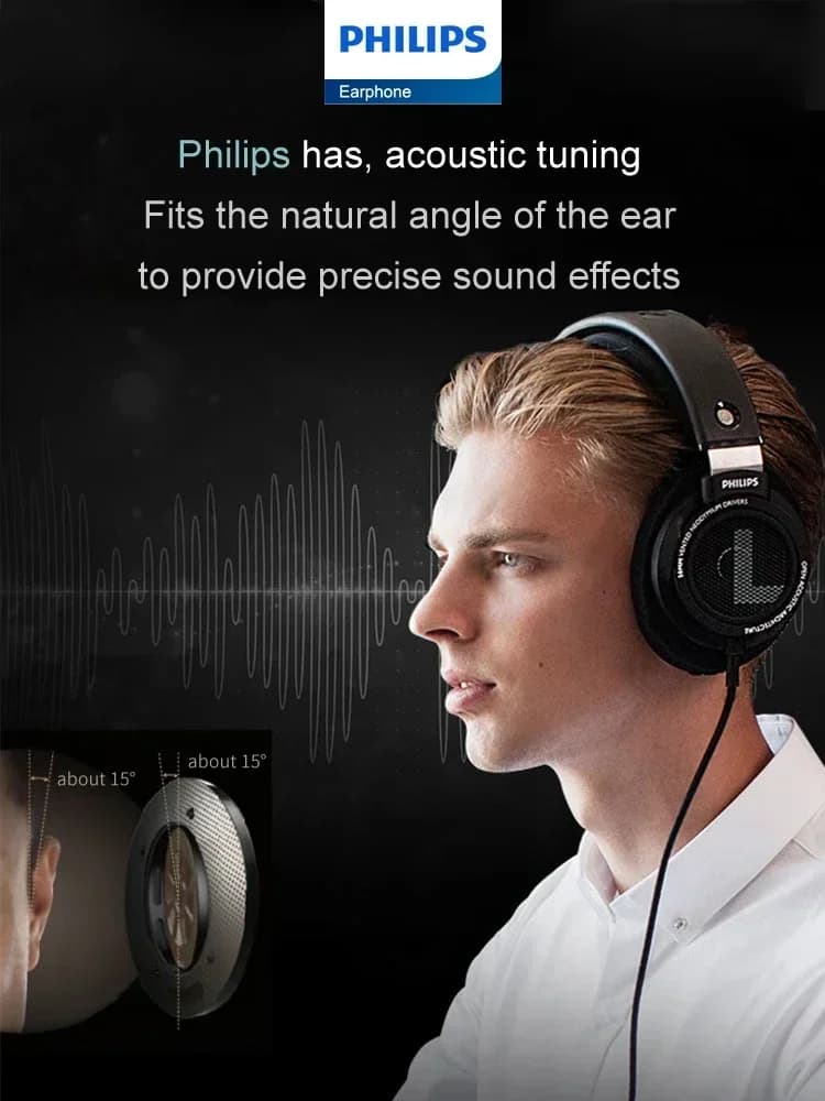 Philips SHP9500 Headphone Professional HiFi Gaming Earphones No Delay Wired for Computer PC Laptop Esports 3.5mm 6.3mm Headset - 4
