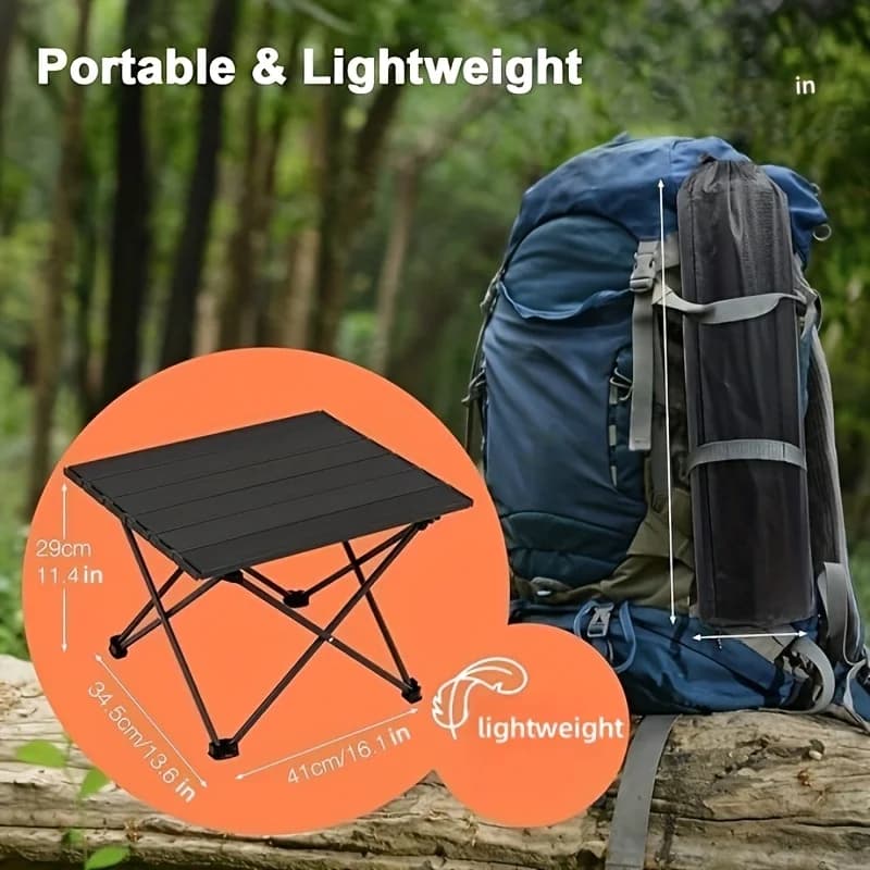 Portable Folding Camp Side Table Multifunctional Beach Picnic Backpack Table for Outdoor Cooking BBQ Hiking Boating - 4