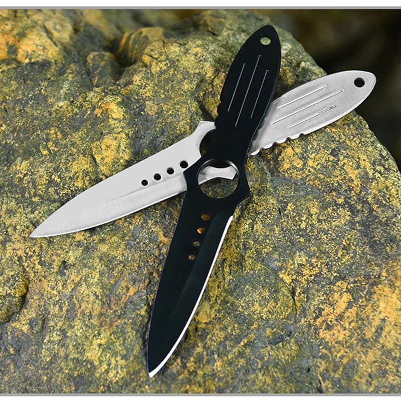 Tactical Training Fixed Blade Knife, Survival Diving Leg Knife with Sheath, Outdoor Camping Hunting Tool for Wilderness - 3