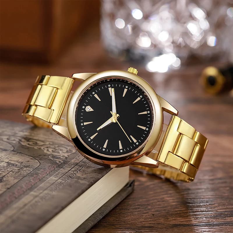 2PCS Fashion Couple Watches Luxury Men Women Simple Steel Band Quartz Watches Reloj Mujer（Without Box） - 4