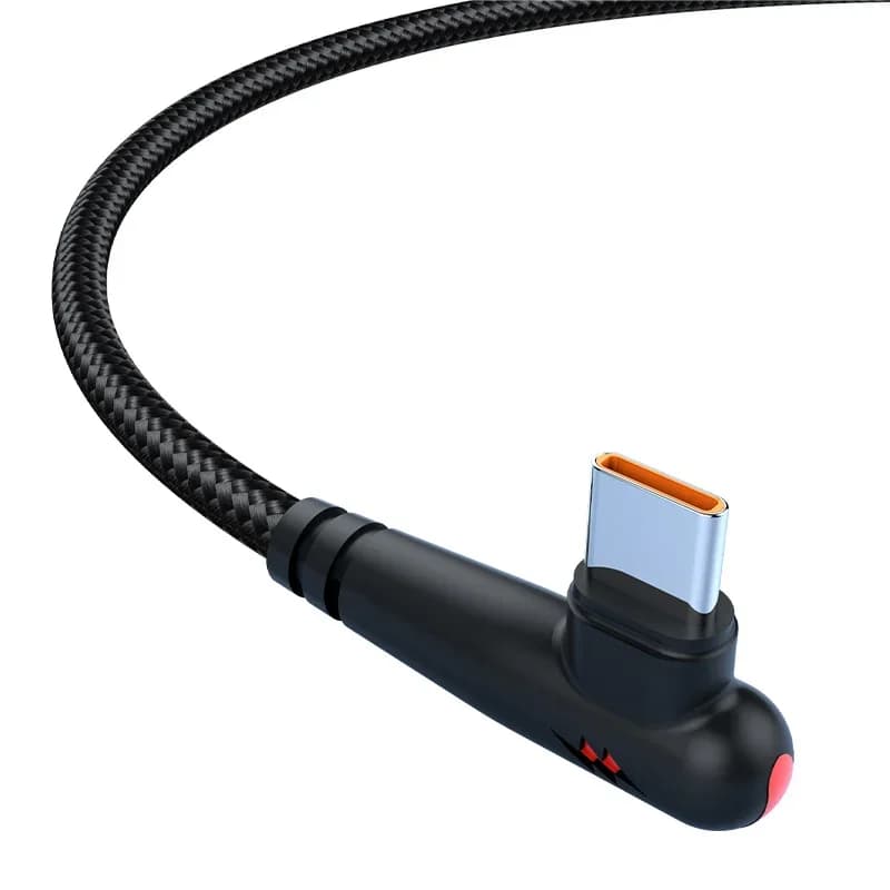 90 درجة الكوع USB نوع C كابل 120 واط شحن سريع شاحن الهاتف سلك البيانات لسامسونج شاومي هواوي شحن سريع USB C كابل - 6