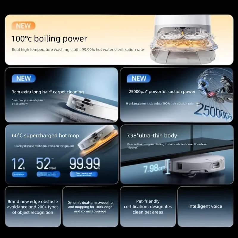 Roborock P20 series (globally applicable) automatic dust collection, hot water washing mop, floor cleaning, vacuum cleaner - 4
