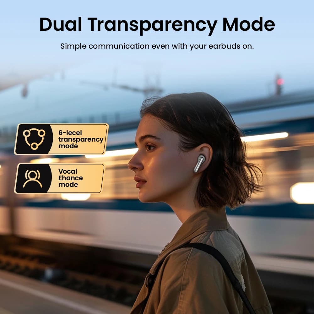 HAYLOU Mori Pro Bluetooth 5.4 Earphones Wireless  43dB Adaptive Hybrid ANC Hi-Res LDAC Earbuds 6 Mic Headphones 28H Battery Life - 4
